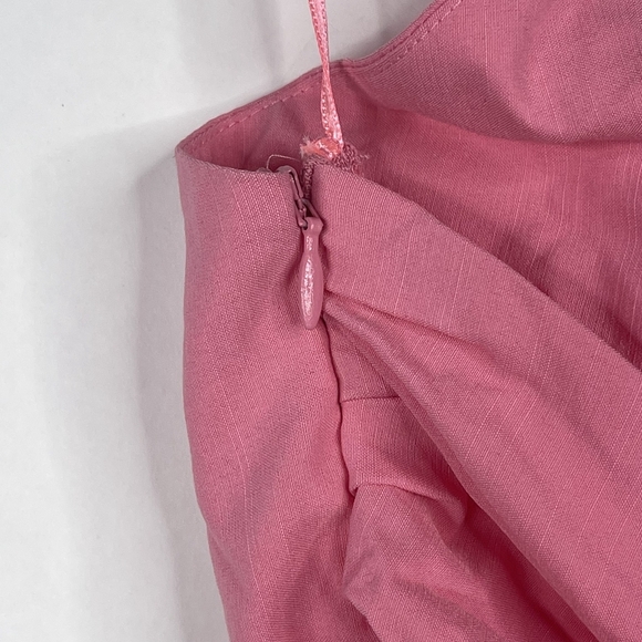 2/$30 ZARA Cut-out Draped Dress Pink Gathered Cutout Plunging Halter #7049 - Picture 12 of 16